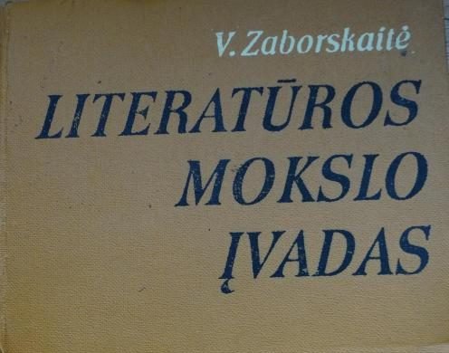V. Zaborskaitė „Literatūros mokslo įvadas“