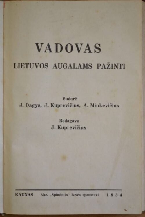 Vadovas Lietuvos augalams pažinti