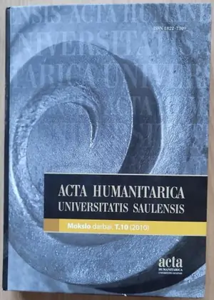Acta humanitarica universitatis Saulensis: T.10